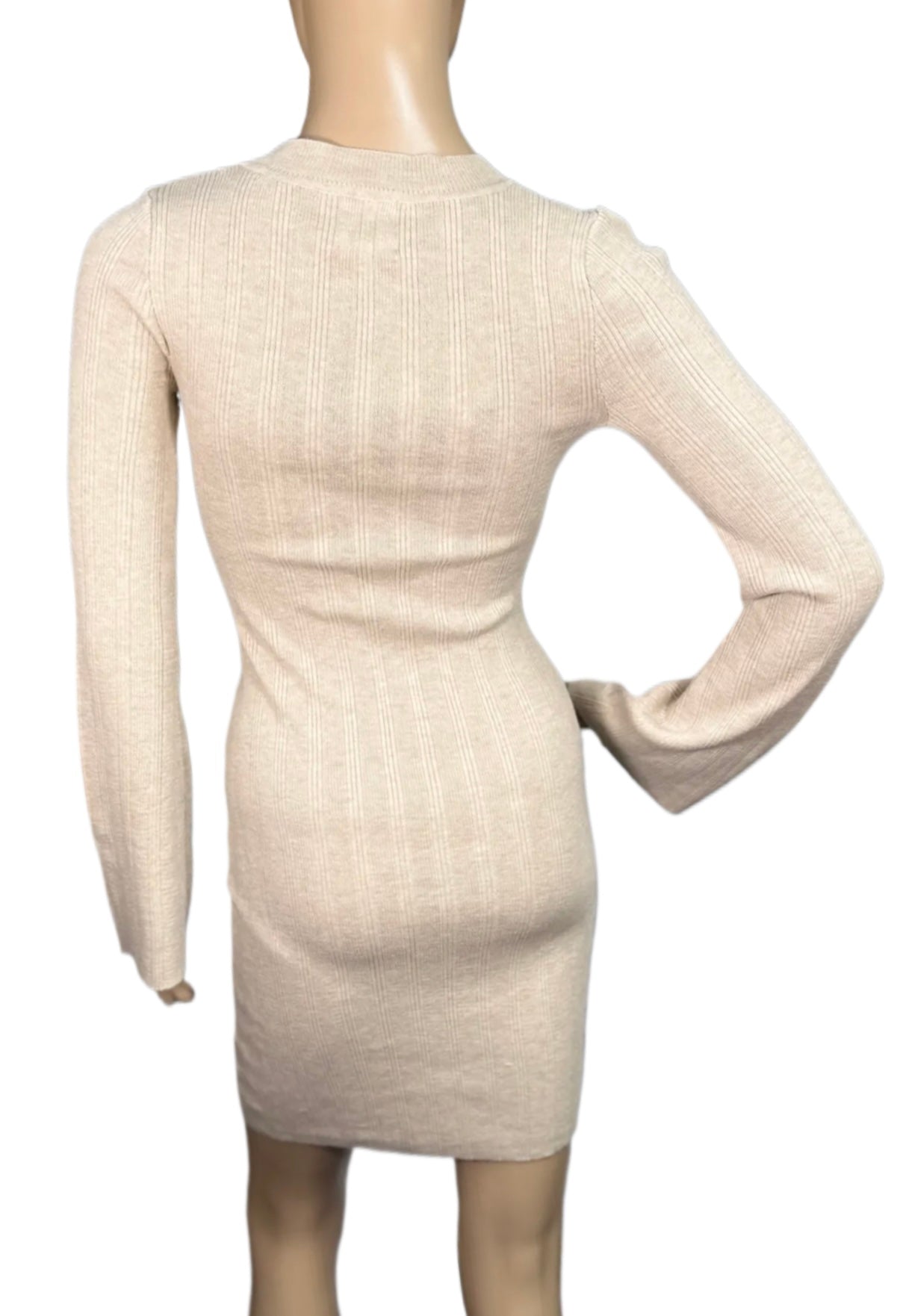 HIPPIE ROSE Crewneck Side-Slit Sweater Dress