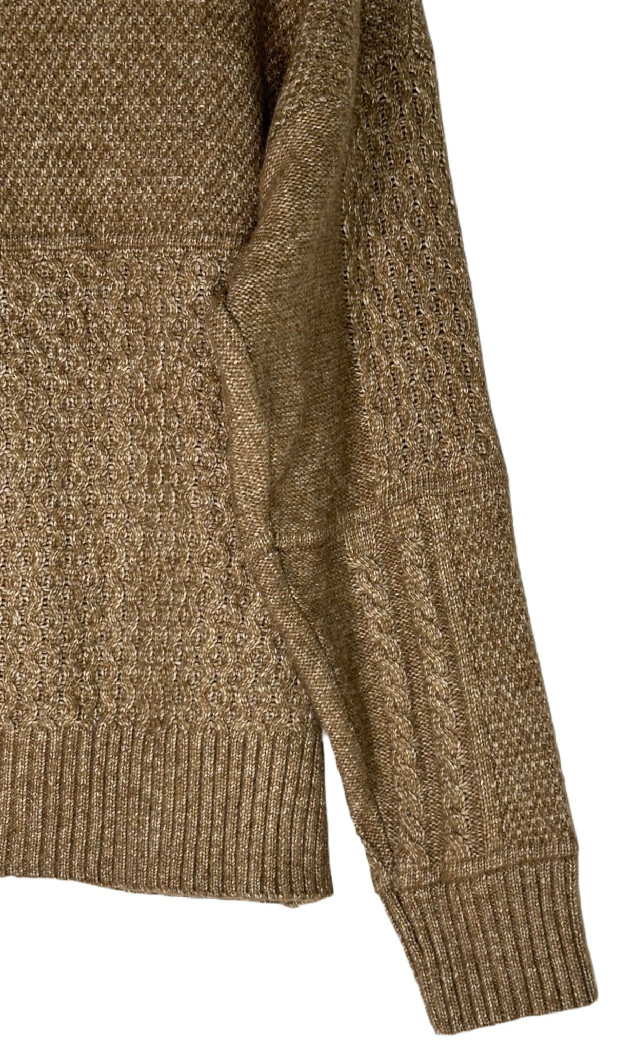 HIPPIE ROSE Mock-Neck Mixed-Stitch Sweater