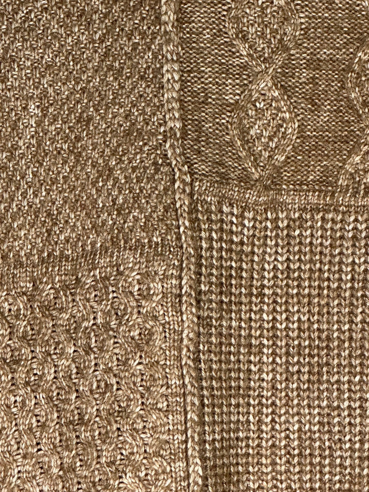 HIPPIE ROSE Mock-Neck Mixed-Stitch Sweater