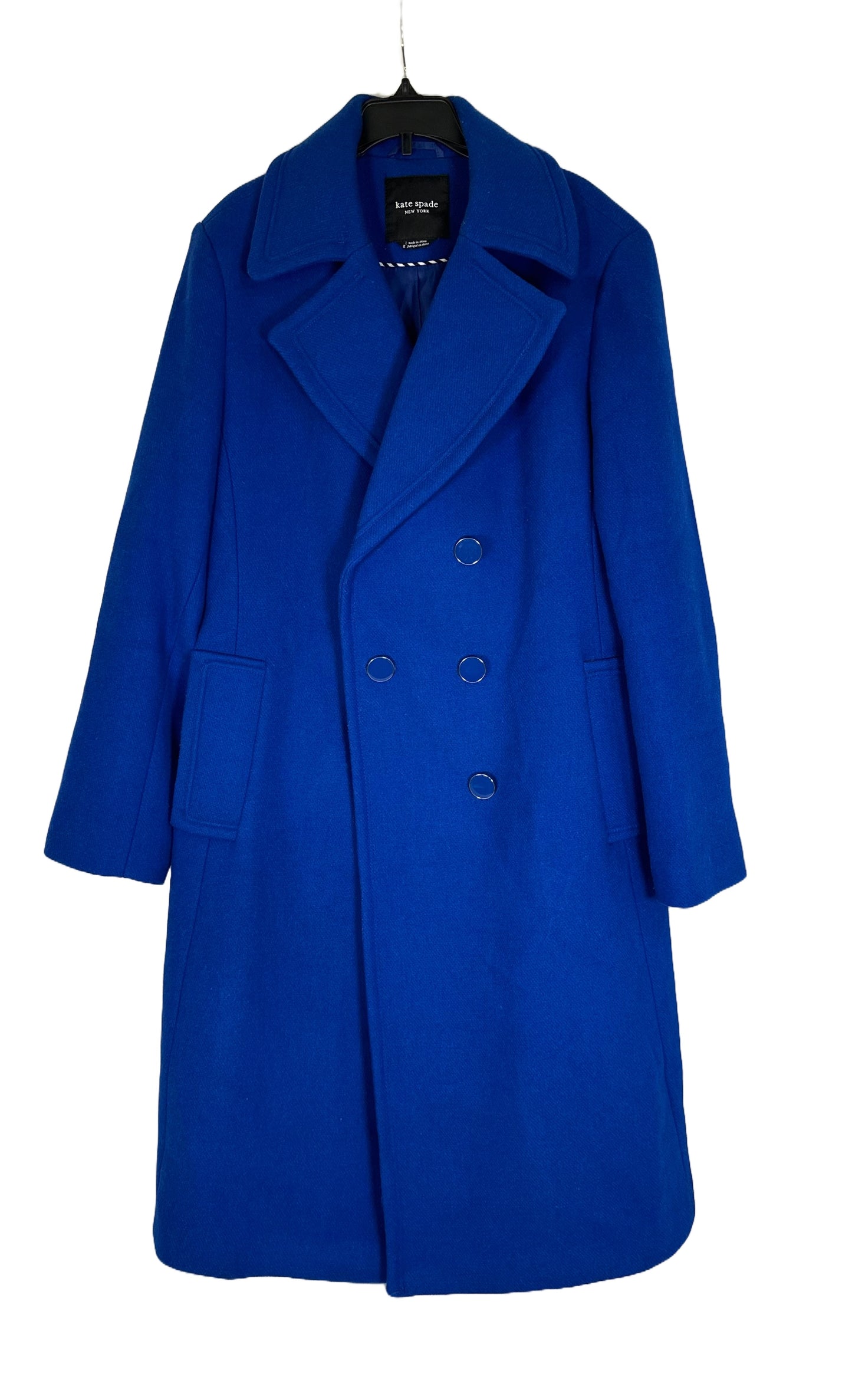 KATE SPADE NEW YORK Double Breasted Wool Blend Peacoat