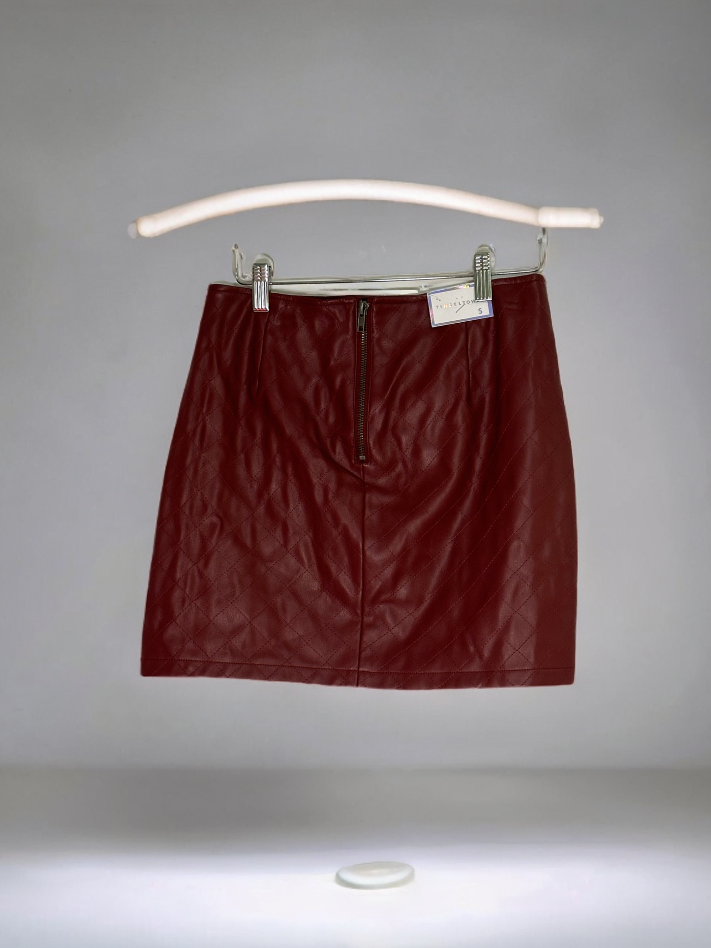 TINSELTOWN Quilted Faux-Leather Mini Skirt