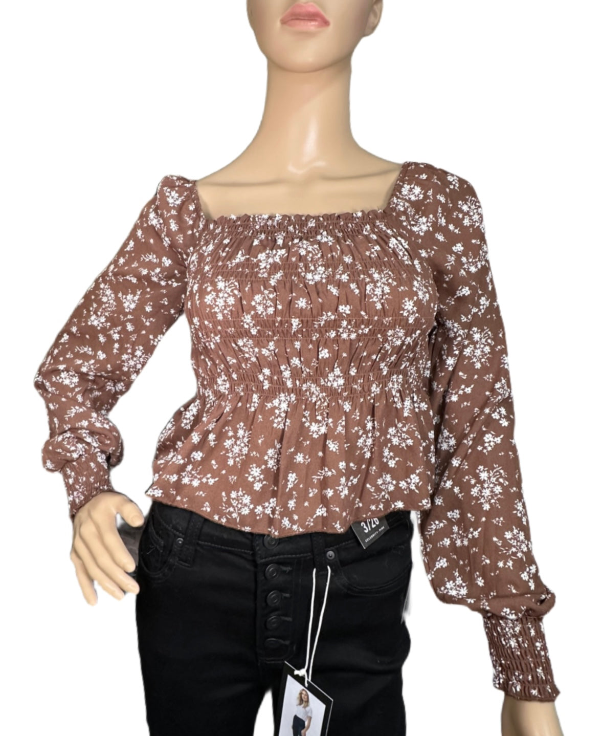 ULTRA FLIRT Smocked Peplum Top