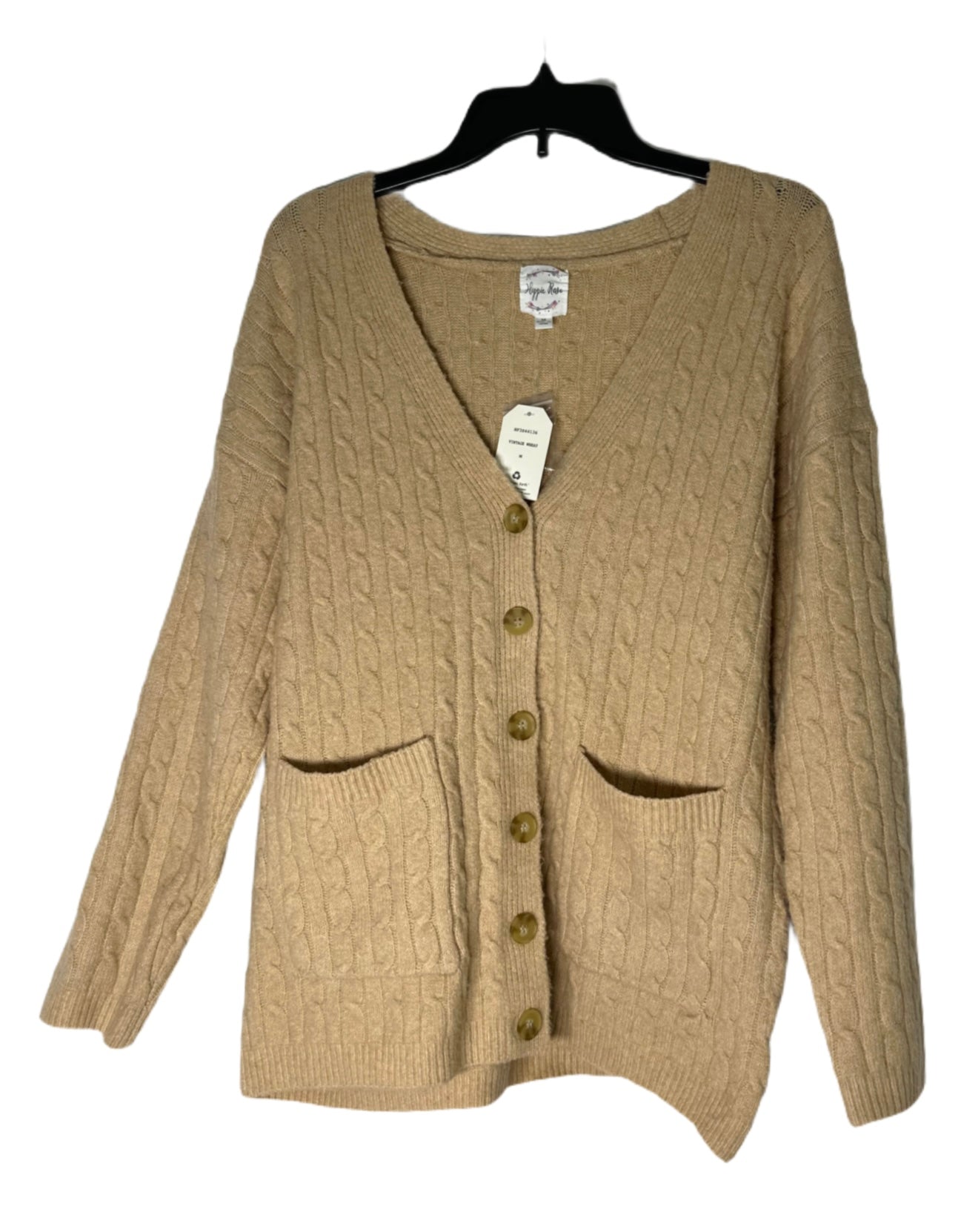 HIPPIE ROSE Baby-Cable-Knit Button Front Cardigan