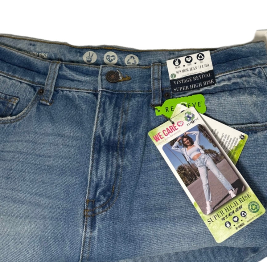 REWASH Super High Rise Distressed 90s Mom Jeans