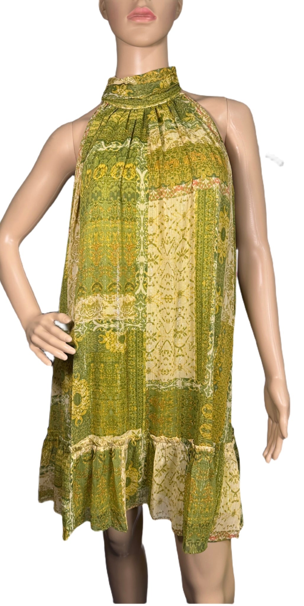 TAYLOR Petite Sleeveless Halter-Neck A-Line Dress