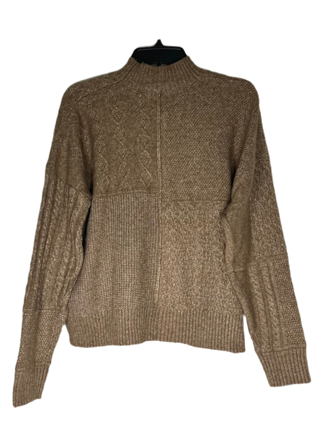 HIPPIE ROSE Mock-Neck Mixed-Stitch Sweater