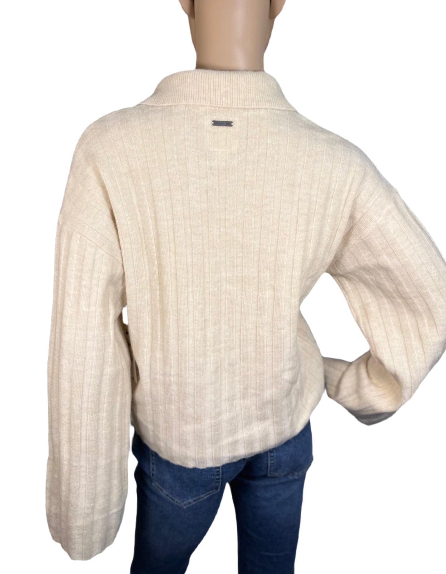 BILLABONG Juniors Flip Out Ribbed Cropped V-Neck Sweater