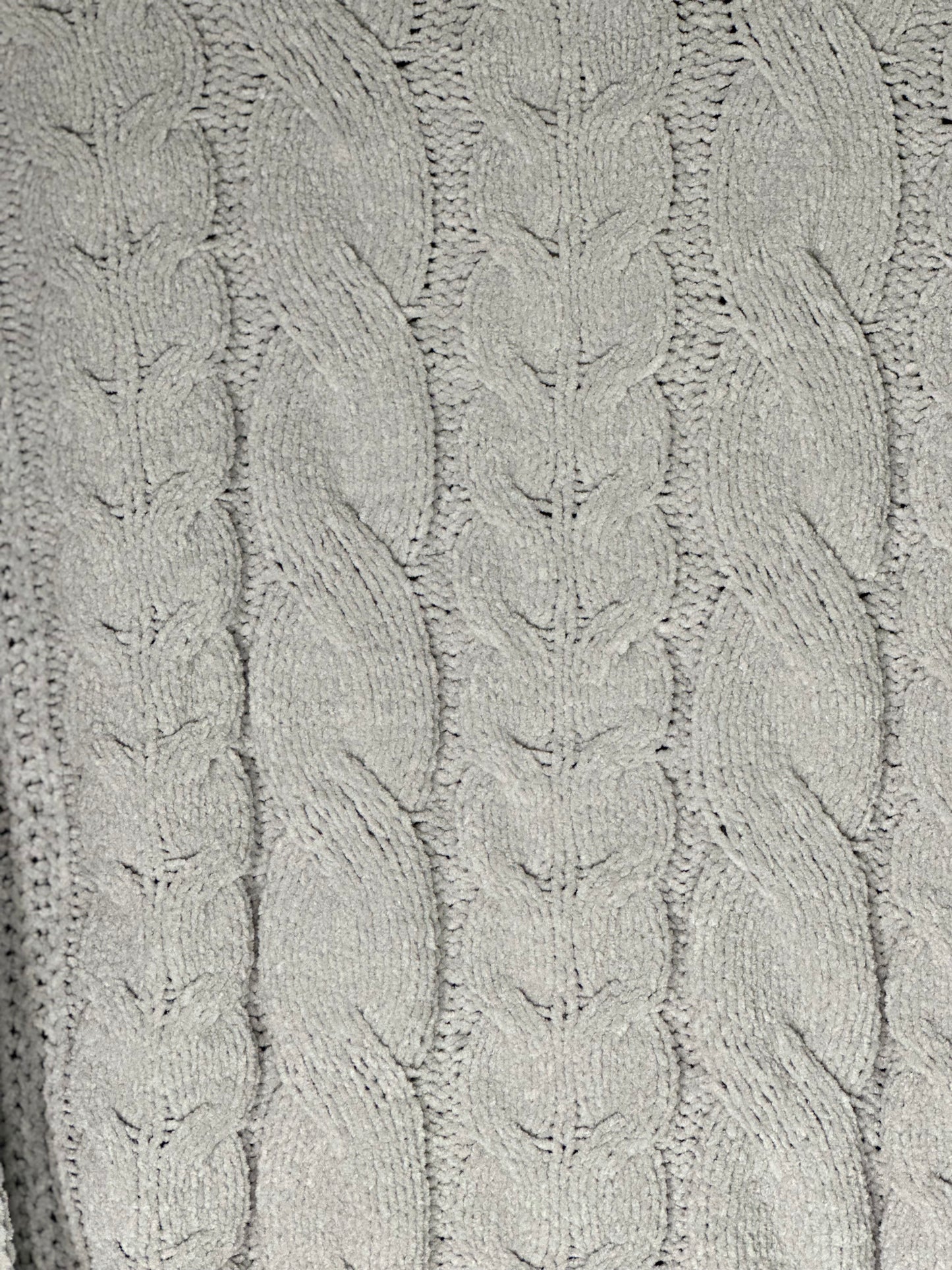 HIPPIE ROSE Chenille Collared Quarter-Zip Cable-Knit Sweater