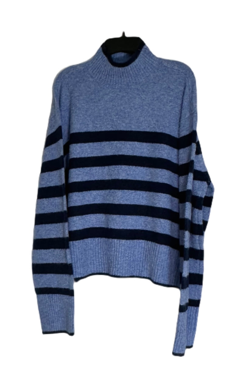 ULTRA FLIRT Striped Mock-Turtleneck Sweater