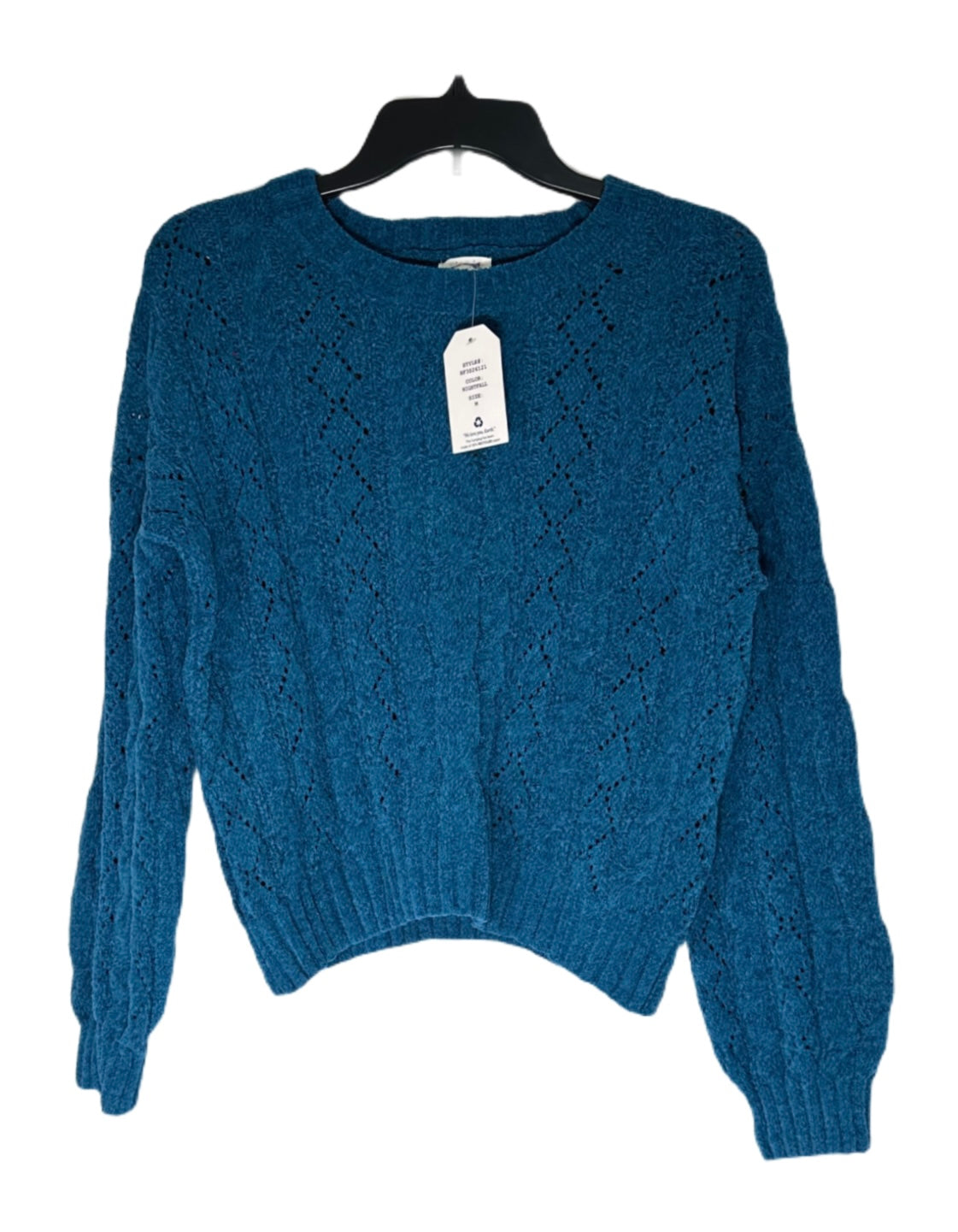HIPPIE ROSE Crewneck Cozy Chenille Cable-Knit Sweater