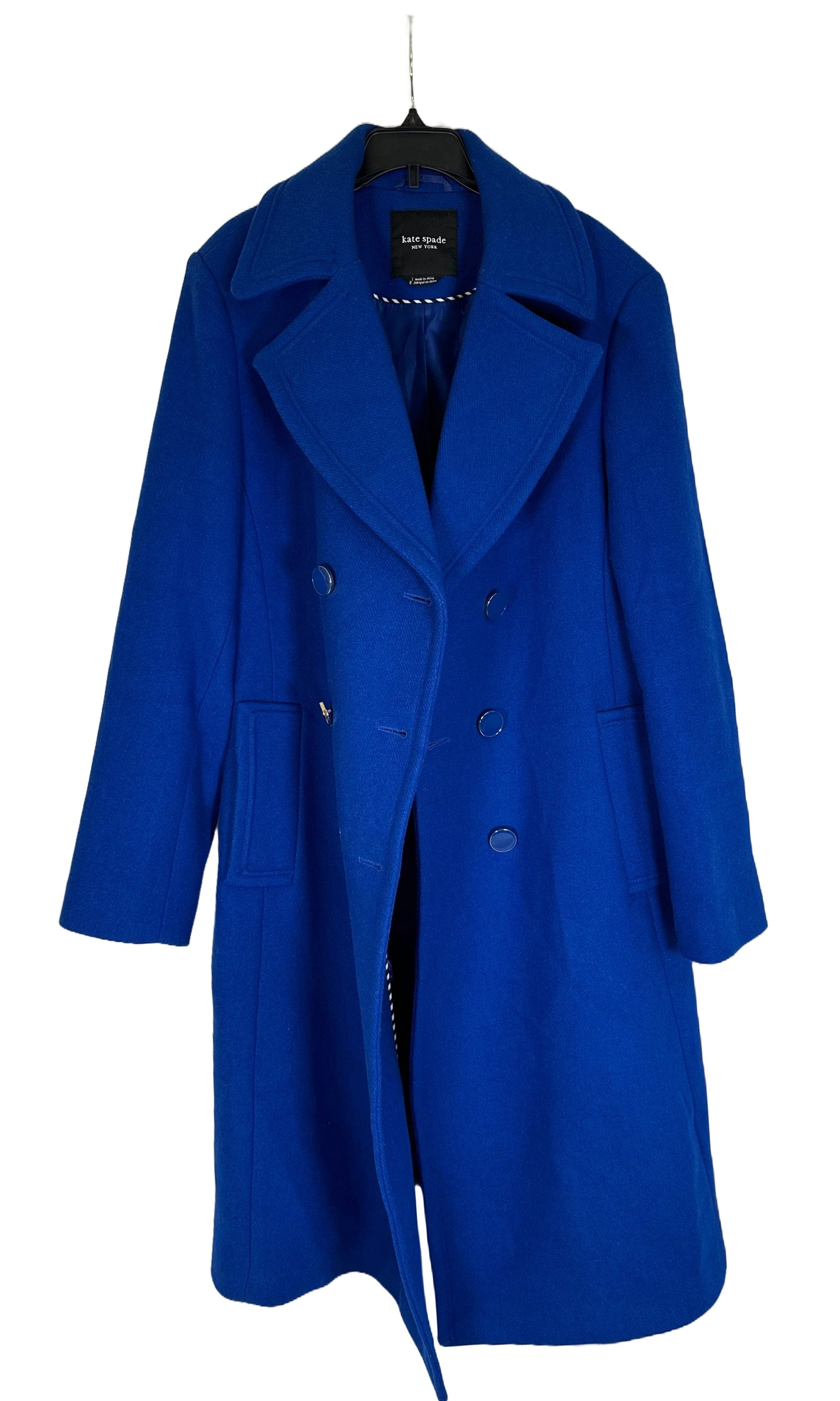 KATE SPADE NEW YORK Double Breasted Wool Blend Peacoat