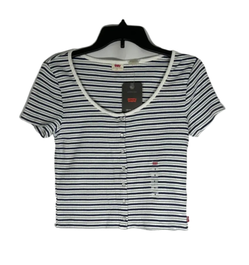 LEVI'S Britt Snap-Front Short Sleeve Top