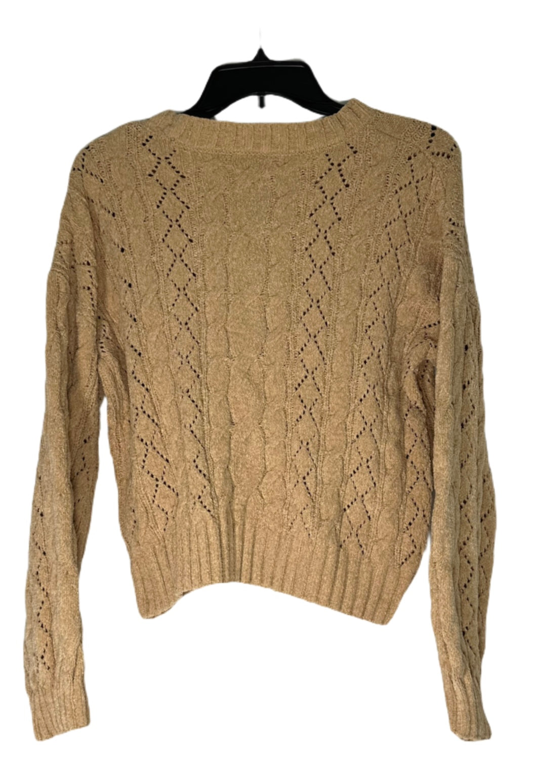 HIPPIE ROSE Crewneck Cozy Chenille Cable-Knit Sweater