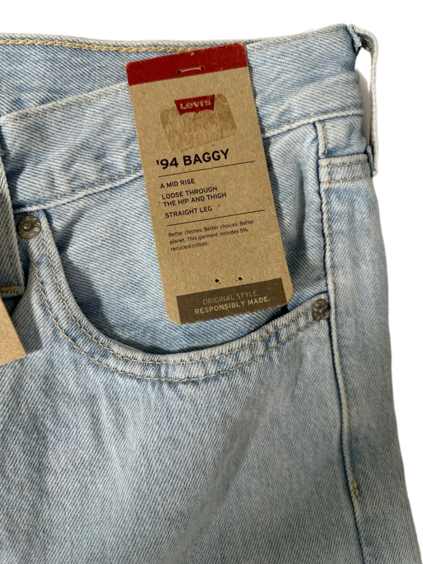 LEVI’S Women's '94 Baggy Mid-Rise Slit-Hem Twisted Jeans