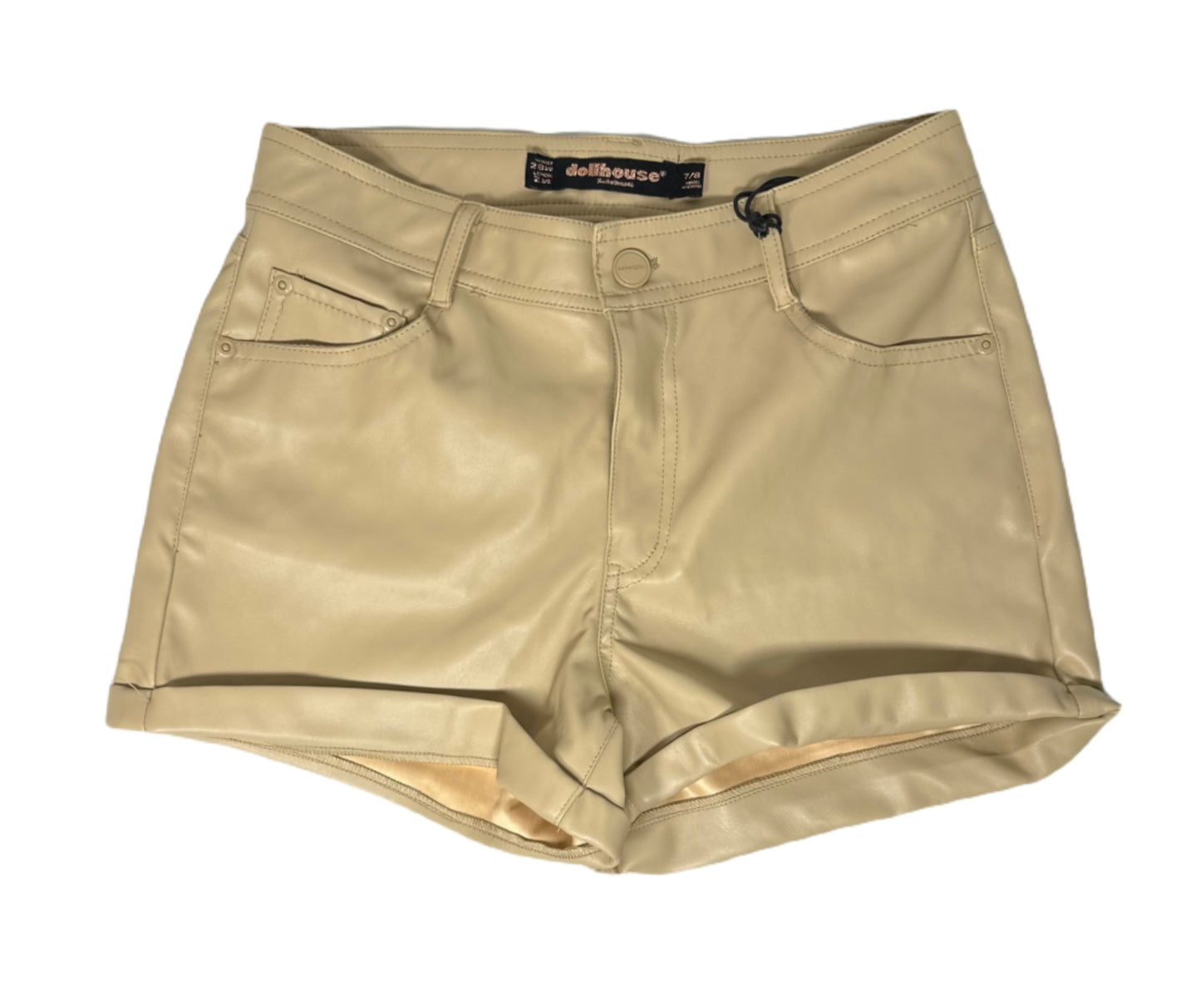 DOLLHOUSE High-Rise Faux Leather Shorts