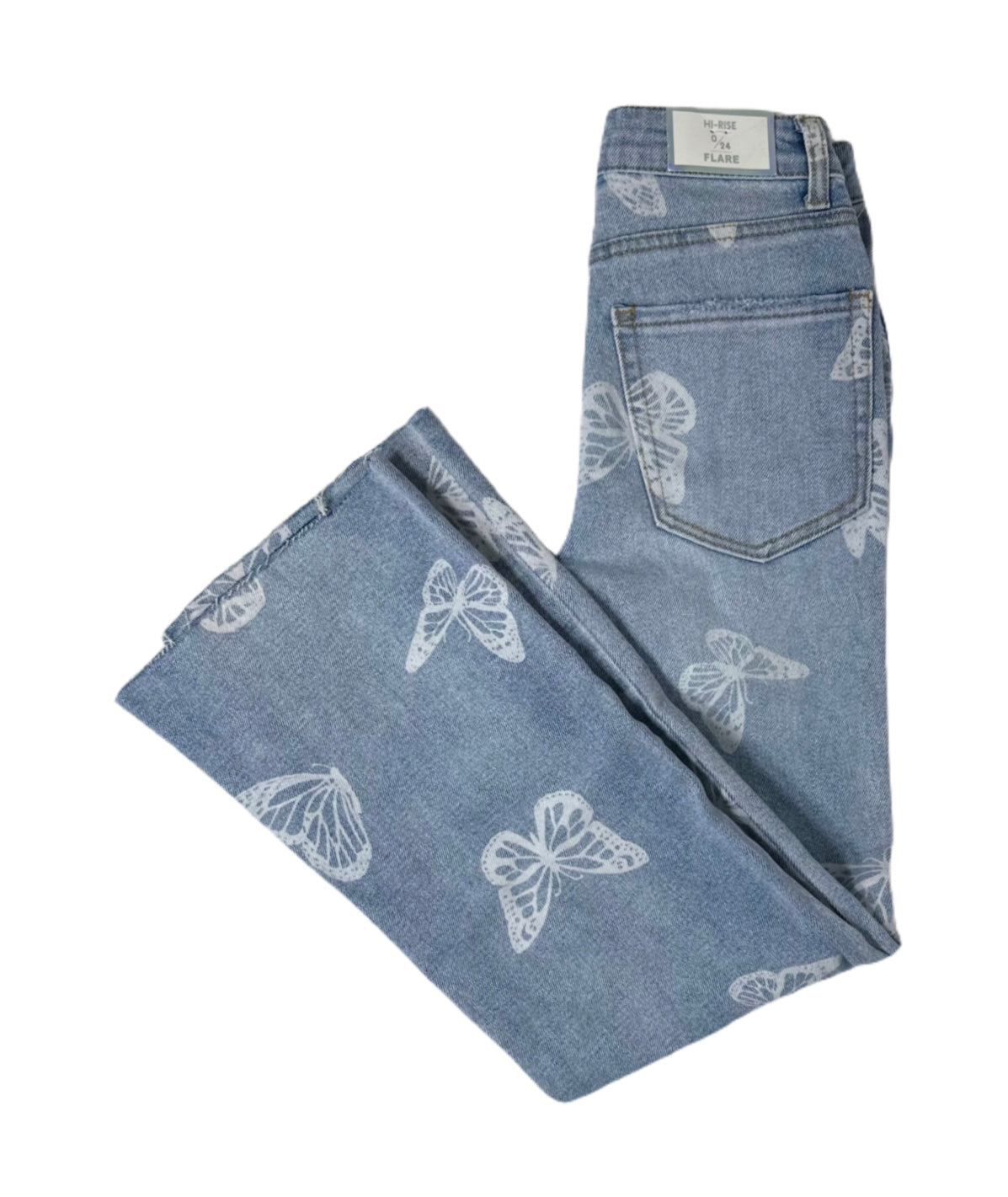 TINSELTOWN High-Rise Cropped Flare Leg Jeans