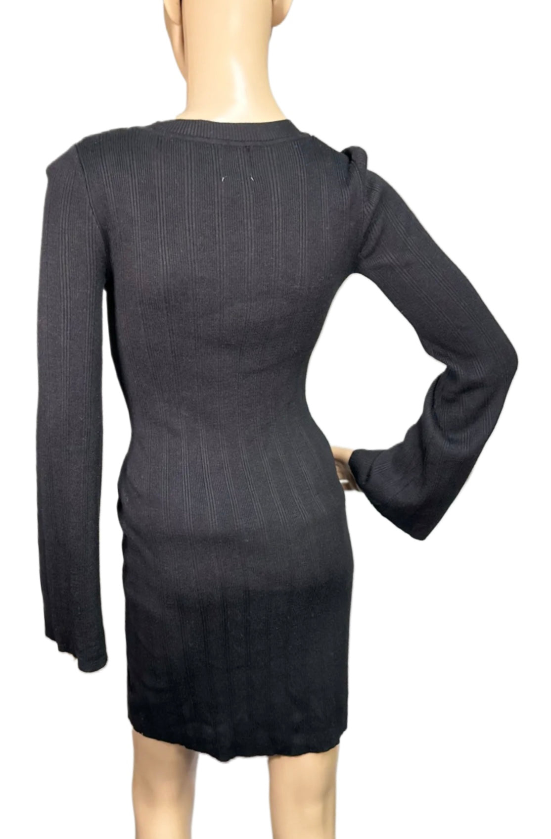 HIPPIE ROSE Crewneck Side-Slit Sweater Dress