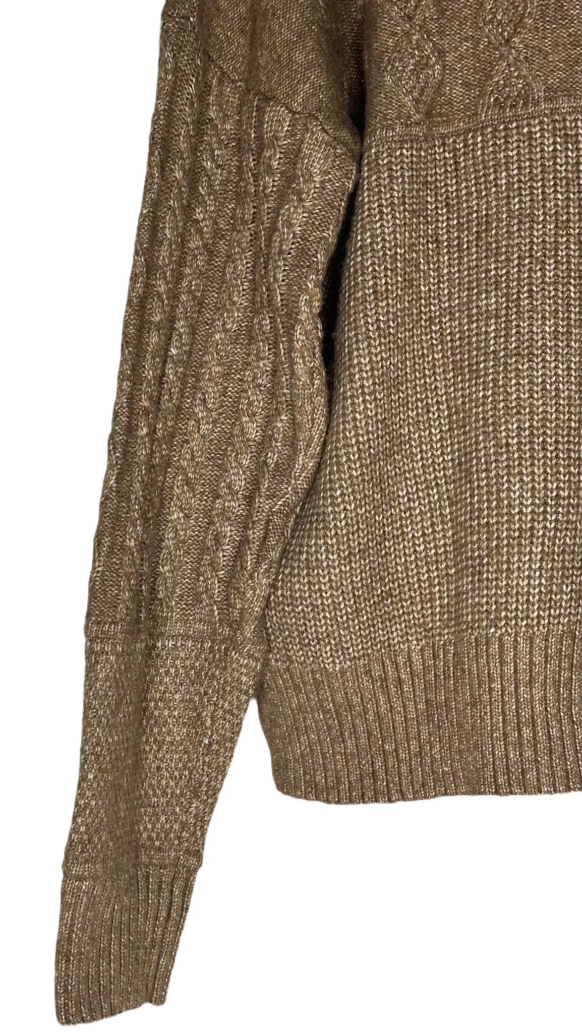 HIPPIE ROSE Mock-Neck Mixed-Stitch Sweater