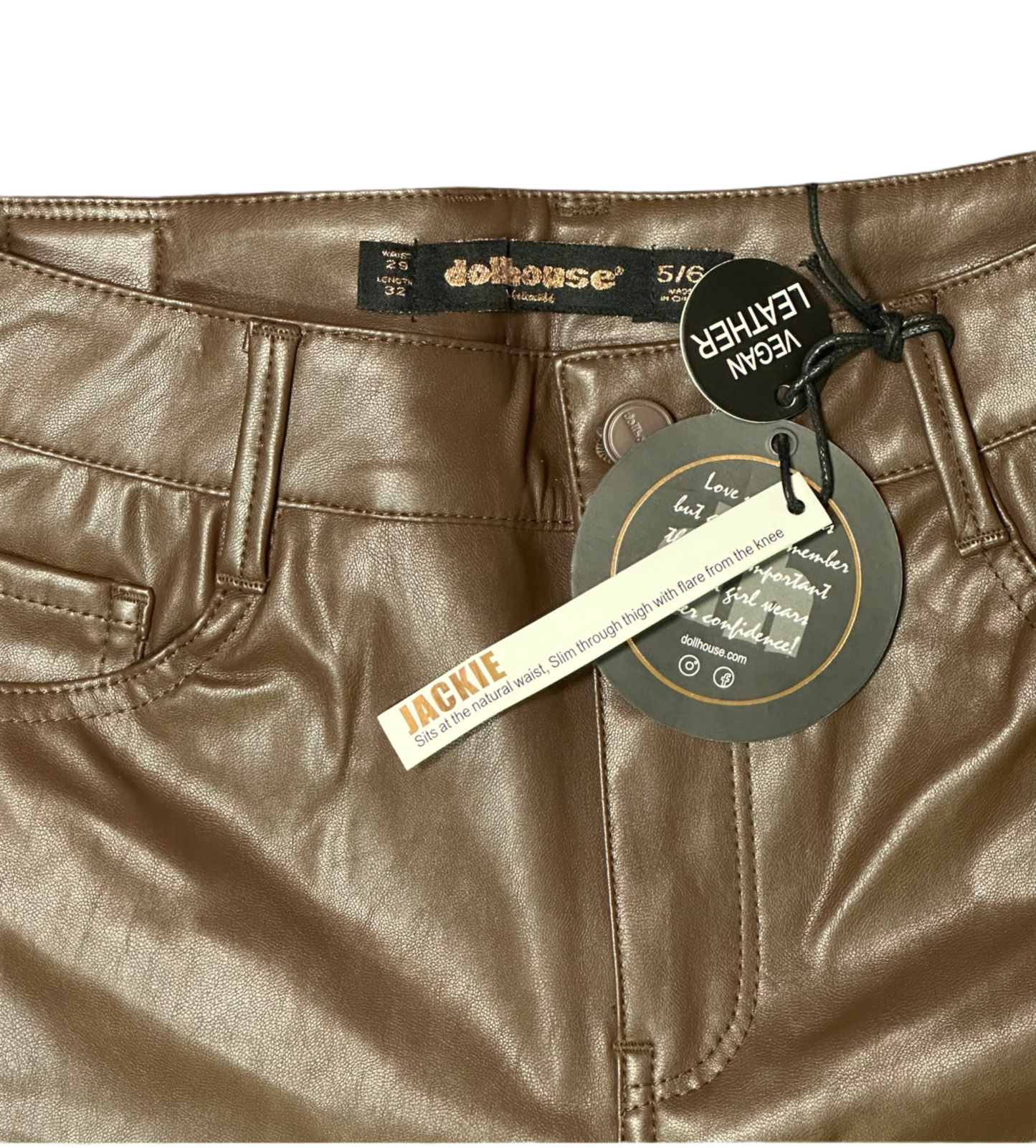 DOLLHOUSE Faux-Leather Flare Pants