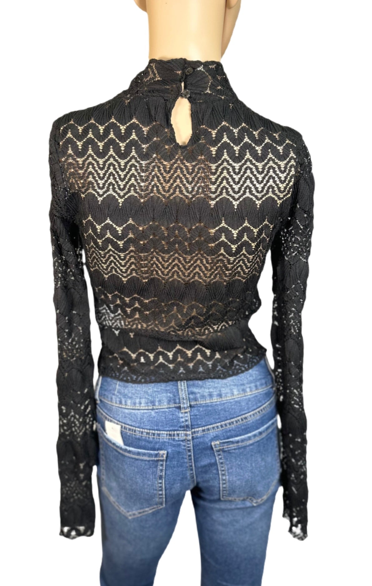 HURLEY Juniors' Lacey Mock-Neck Crop Top