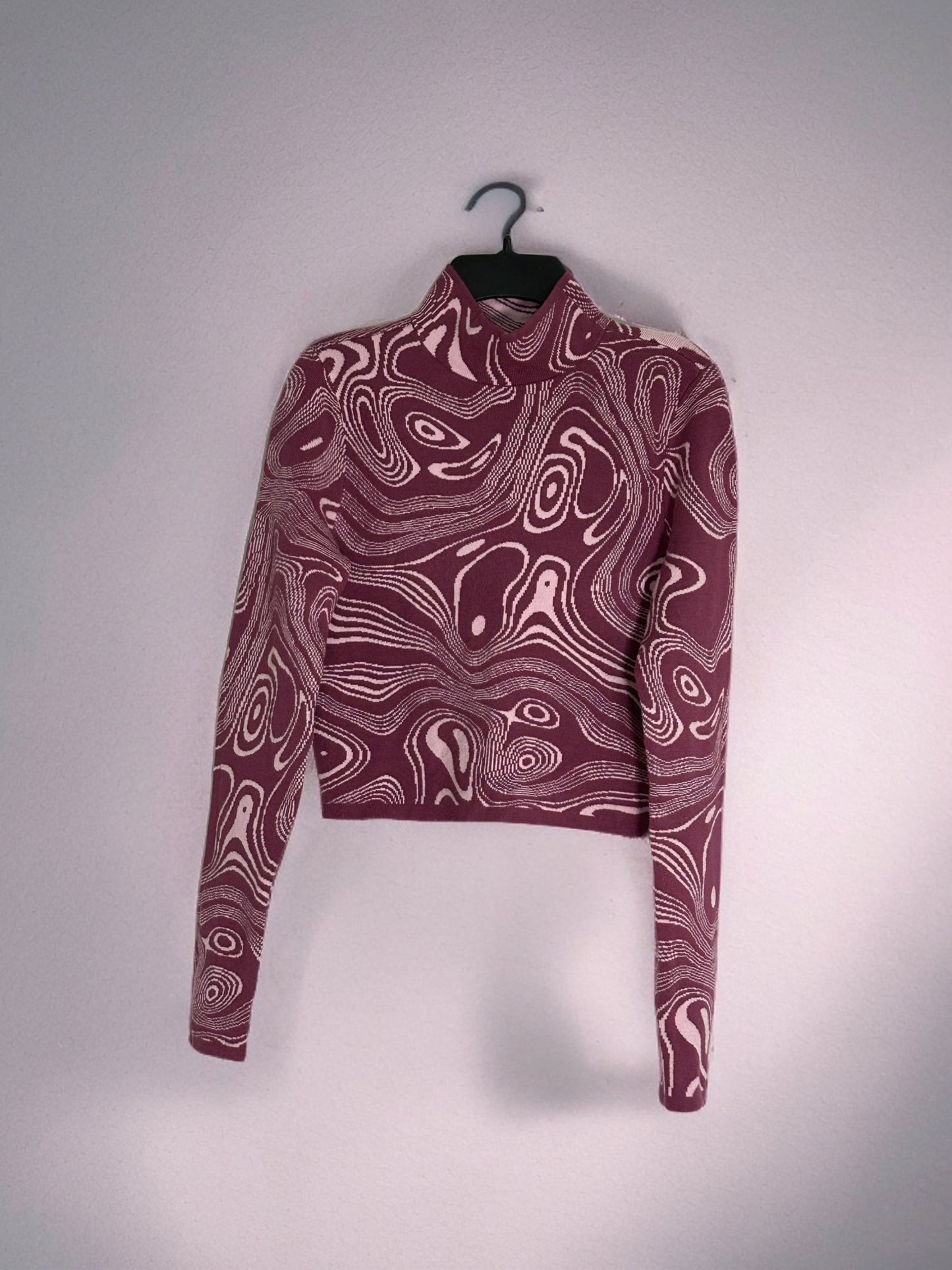 RVCA Apres Cropped Mock-Neck Waffled Sweater