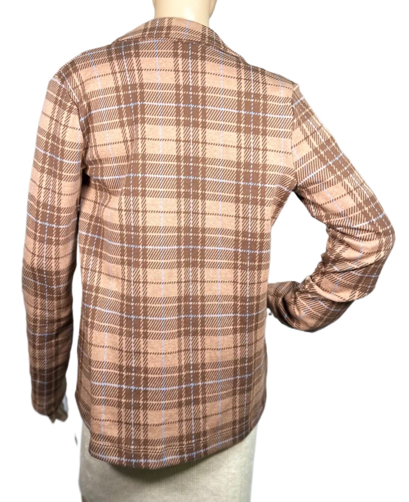 SELF ESTEEM Plaid Knit Blazer