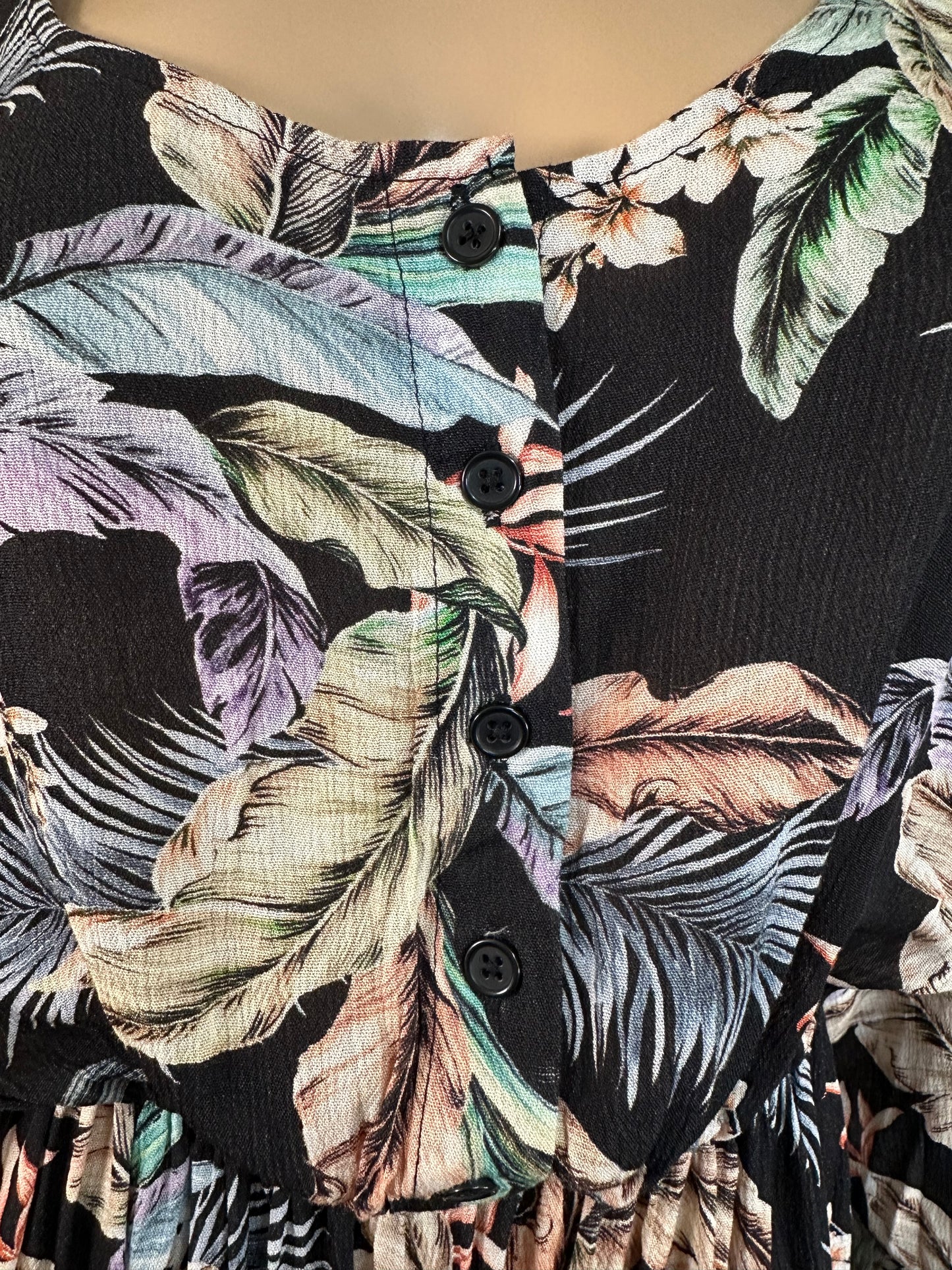 HURLEY Wispy Leaves Scoop Mini Dress