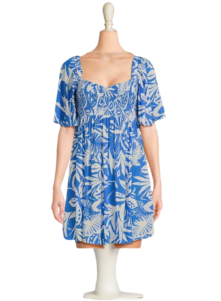 ROXY Golden Dawn Short Sleeve Printed Mini Dress