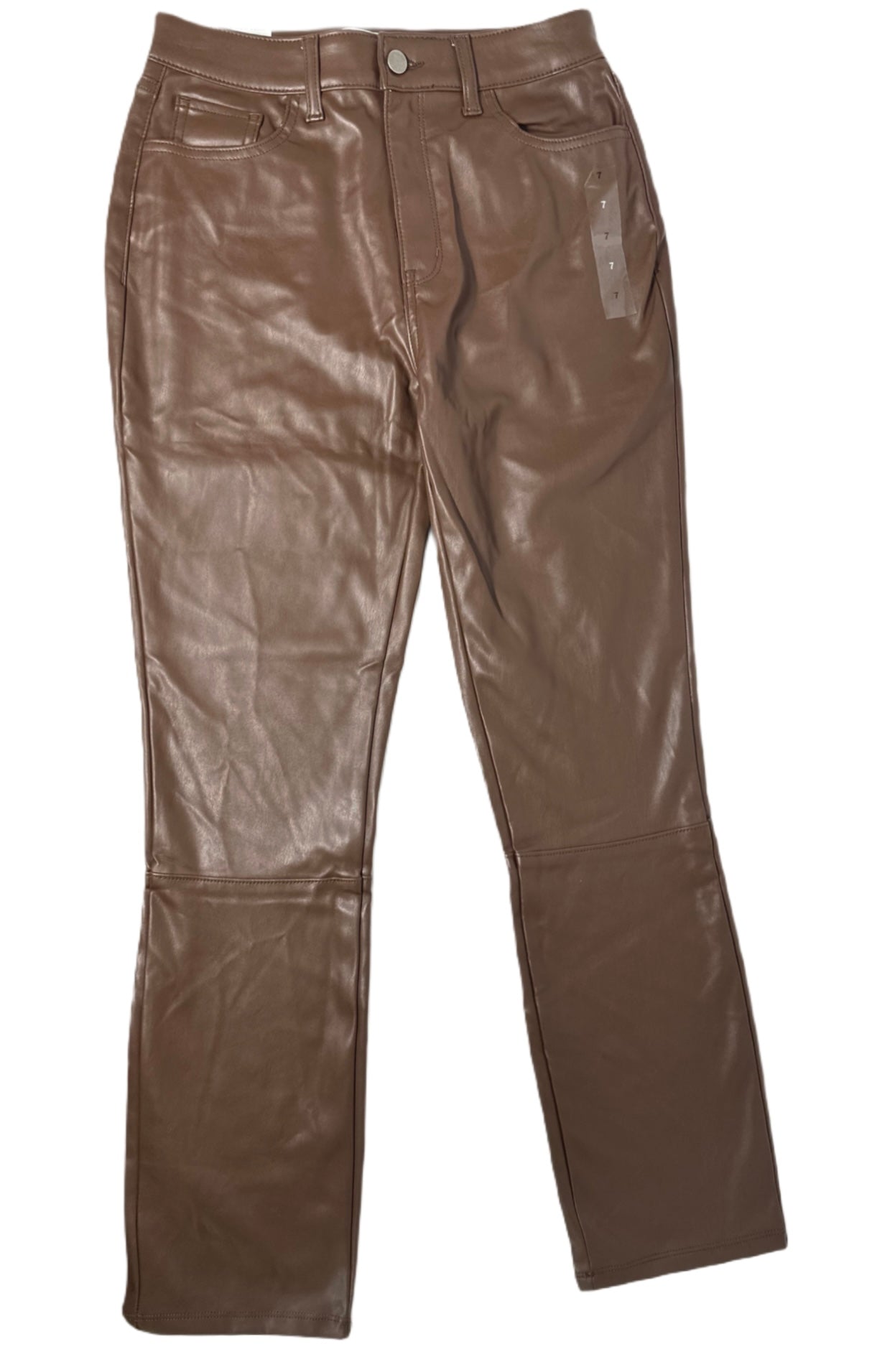 TINSELTOWN Faux-Leather Straight leg Pants