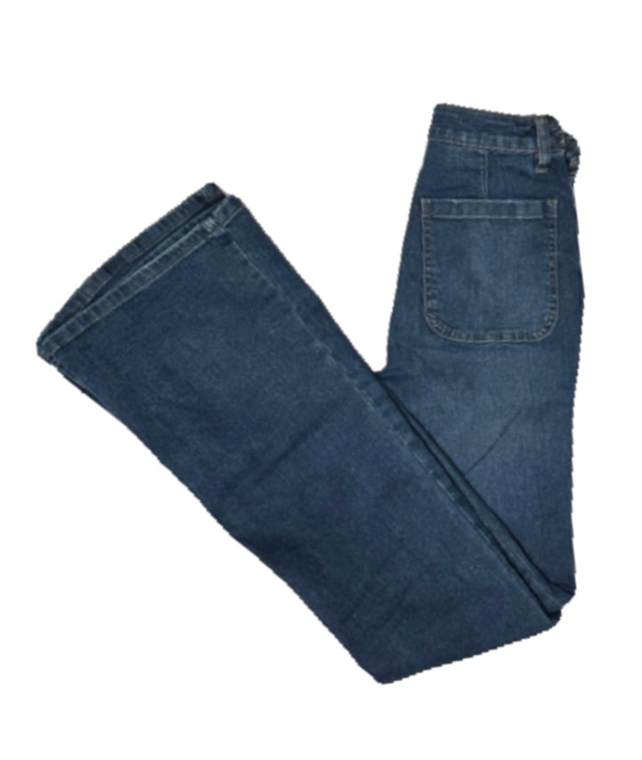 CELEBRITY PINK Braided-Waist Patch-Pocket Flare Jeans