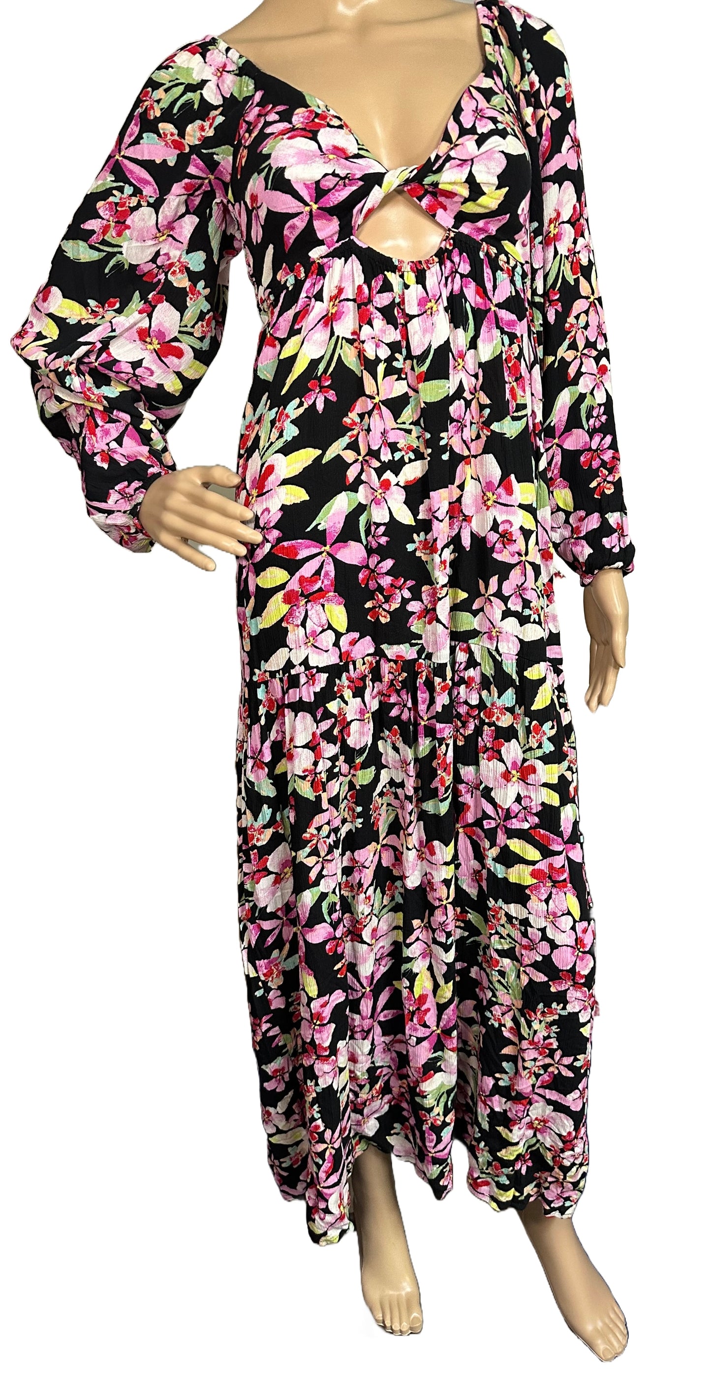 ROXY On Holiday Floral Print Anthracite New Life Dress