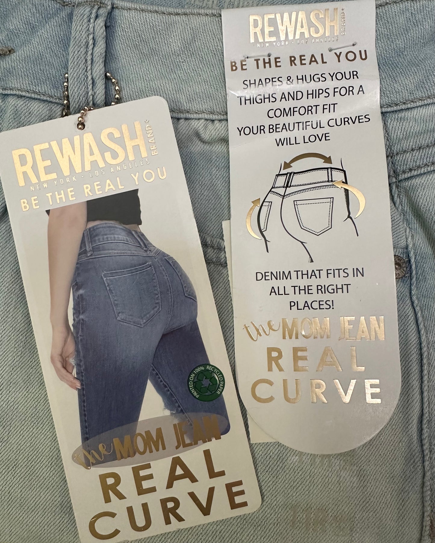 REWASH High Rise Mom Jeans