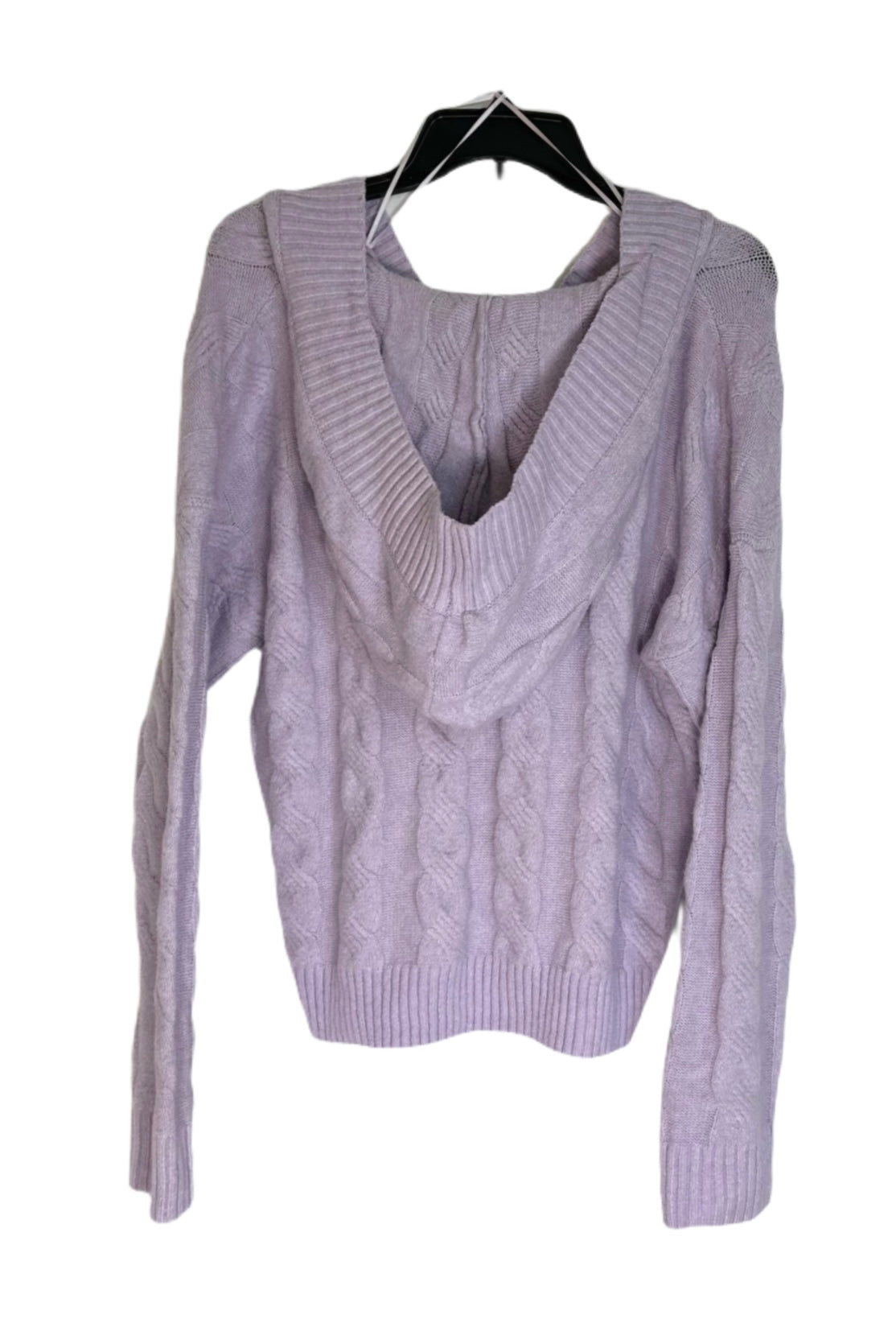 HIPPIE ROSE Cable-Knit Hoodie Sweater