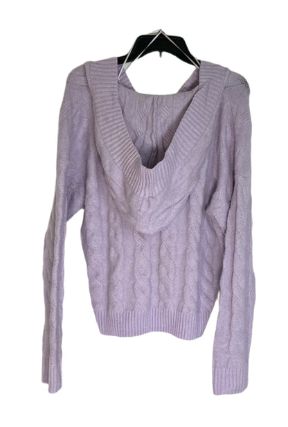 HIPPIE ROSE Cable-Knit Hoodie Sweater