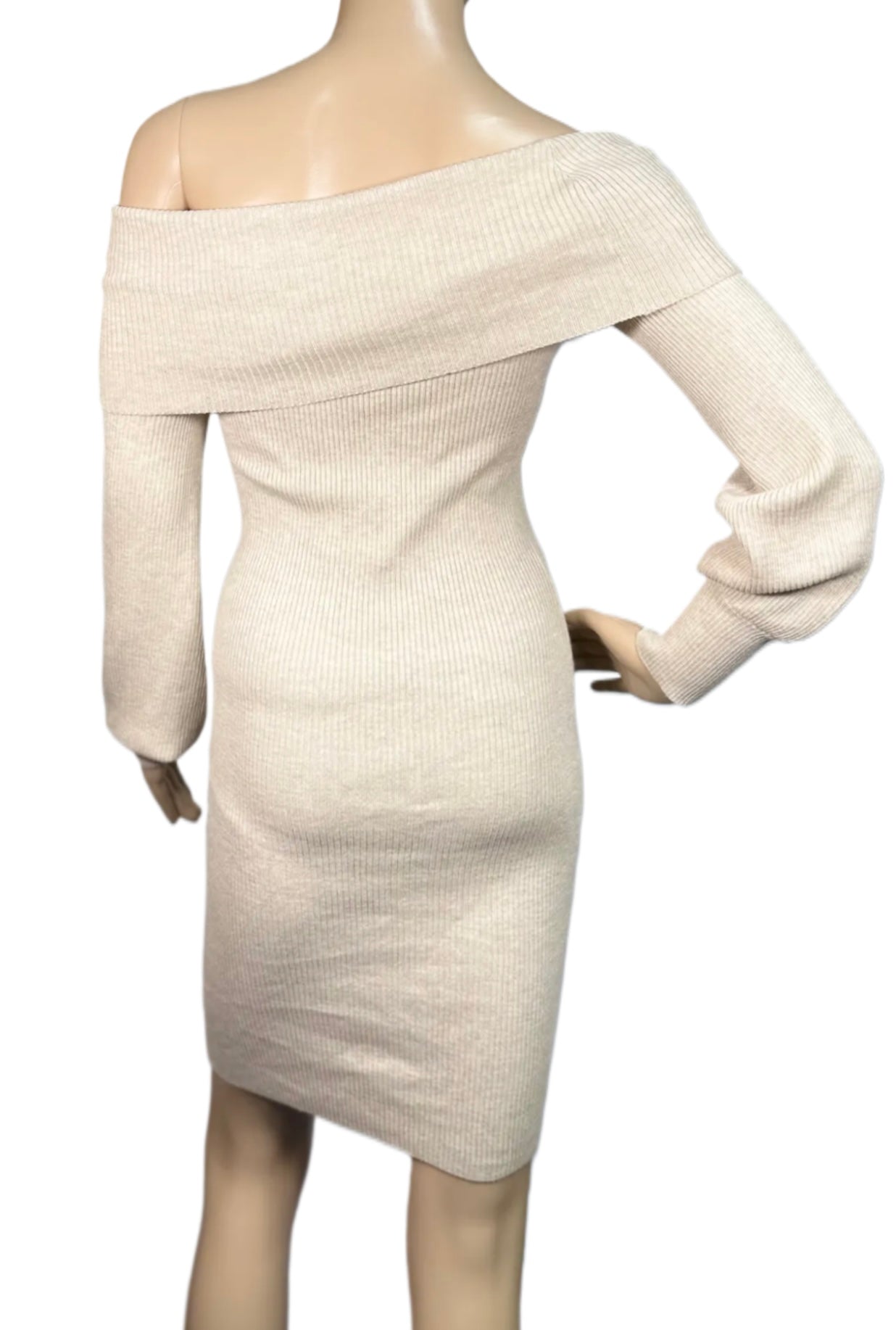 HIPPIE ROSE Off-The-Shoulder Long Sleeve Sweater Dress