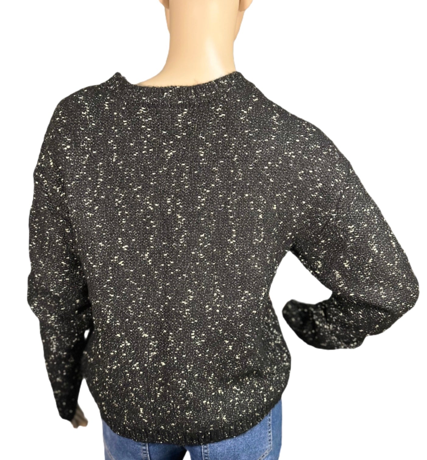 Calvin Klein Women's Long Sleeve Crewneck Metallic Sweater