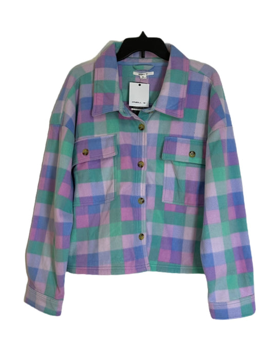 O'NEILL Colleen Plaid Cropped Sherpa Jacket