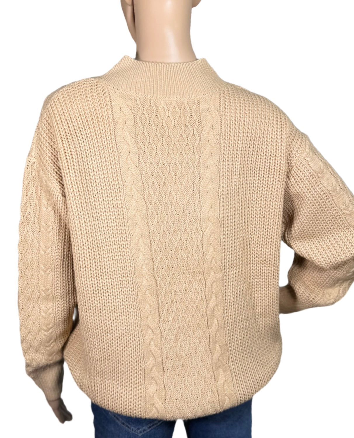 HIPPIE ROSE V-Neck Cable-Knit Sweater