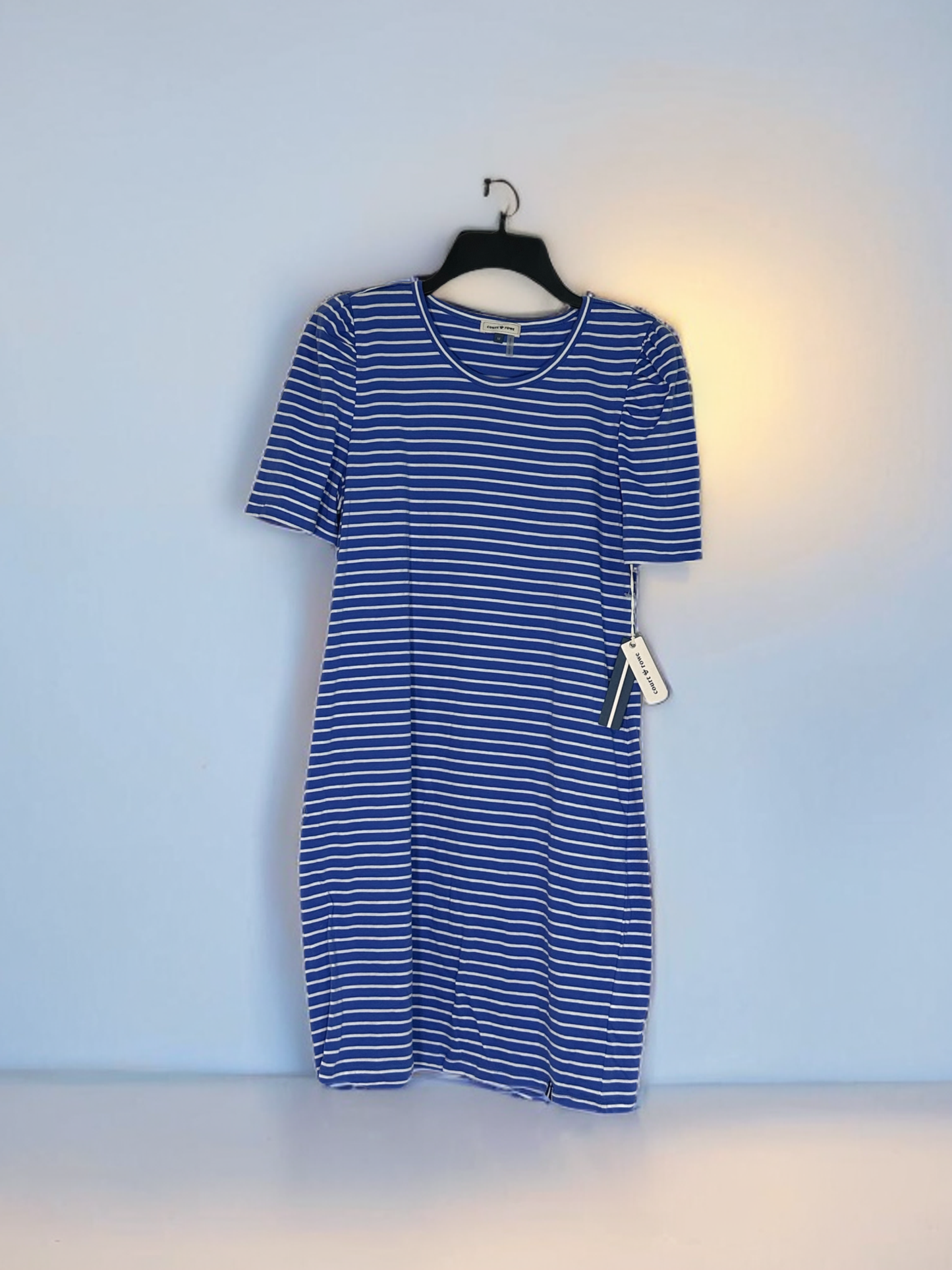 COURT & ROWE Short Sleeve Thin Classic Stripe Knit Dress