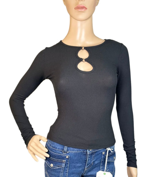 DEREK HEART Double Keyhole Top