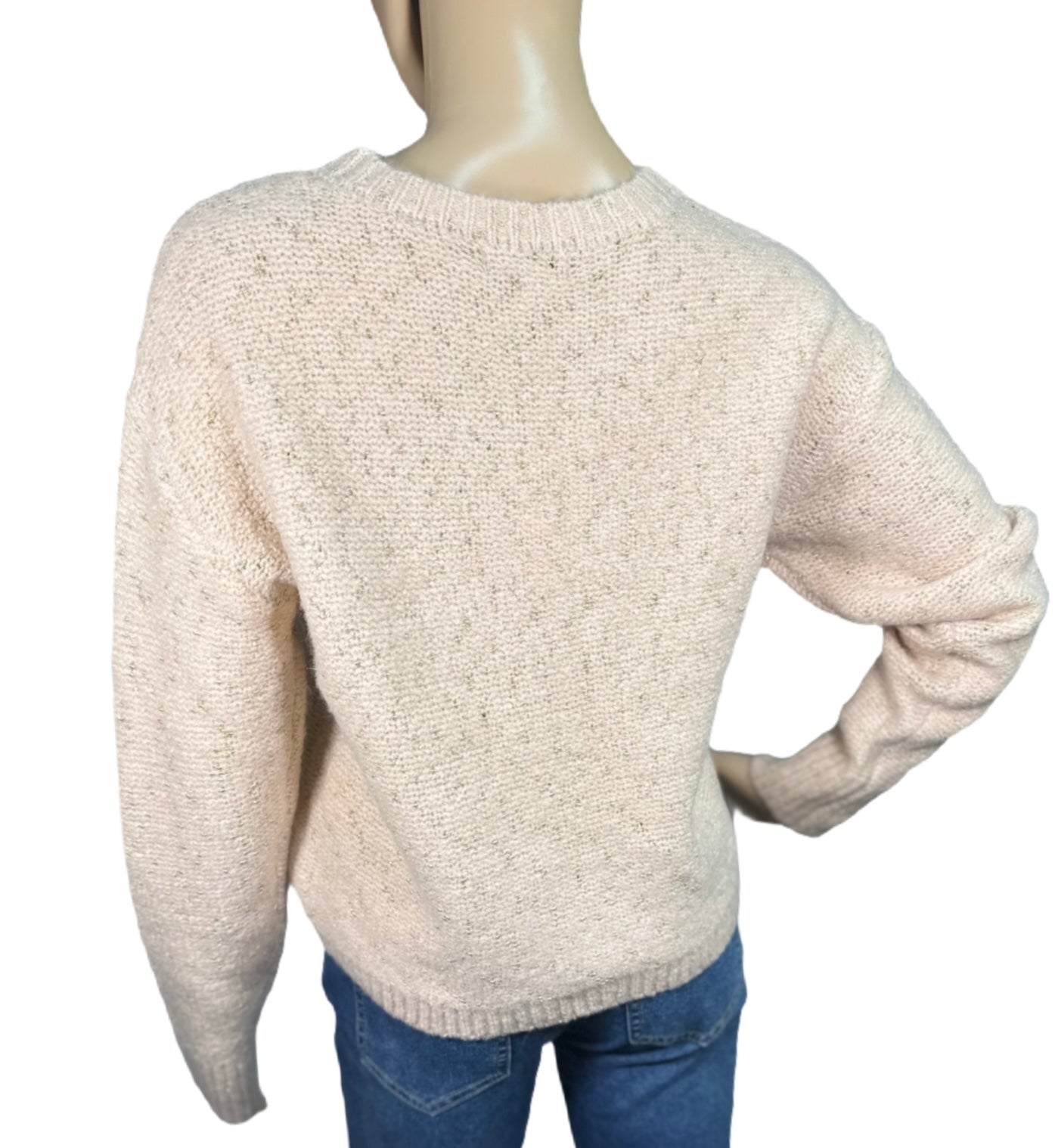 Calvin Klein Women's Long Sleeve Crewneck Metallic Sweater