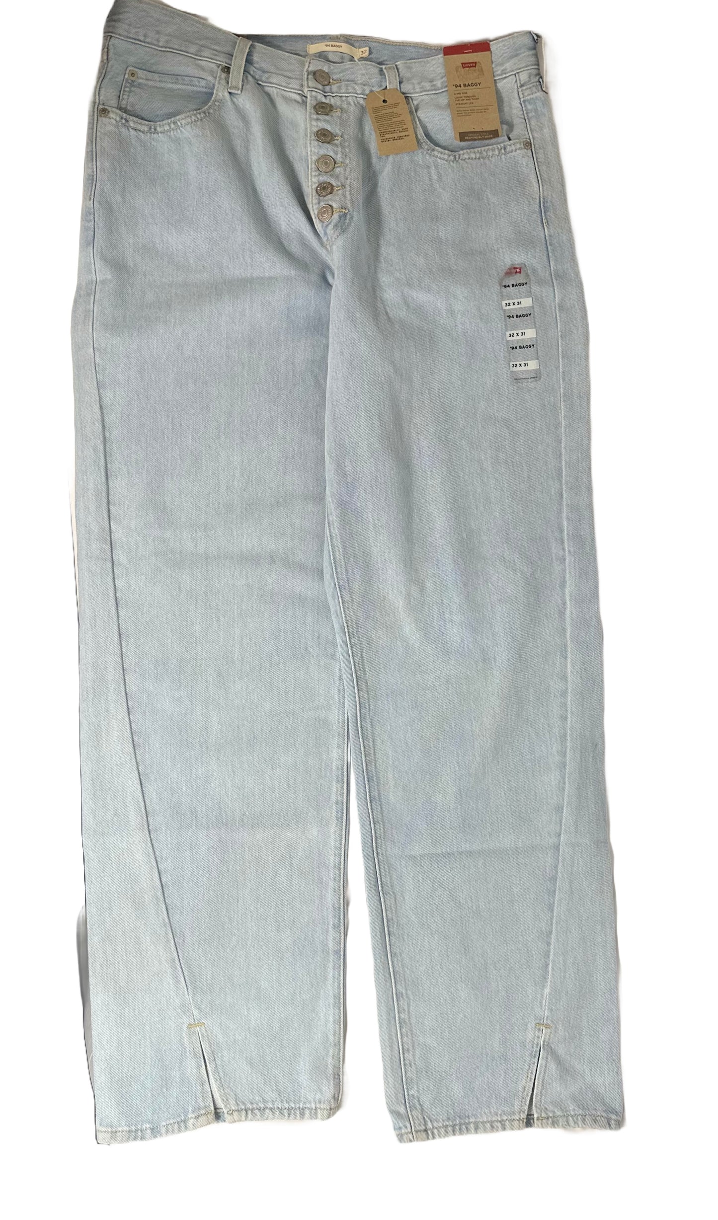LEVI’S Women's '94 Baggy Mid-Rise Slit-Hem Twisted Jeans