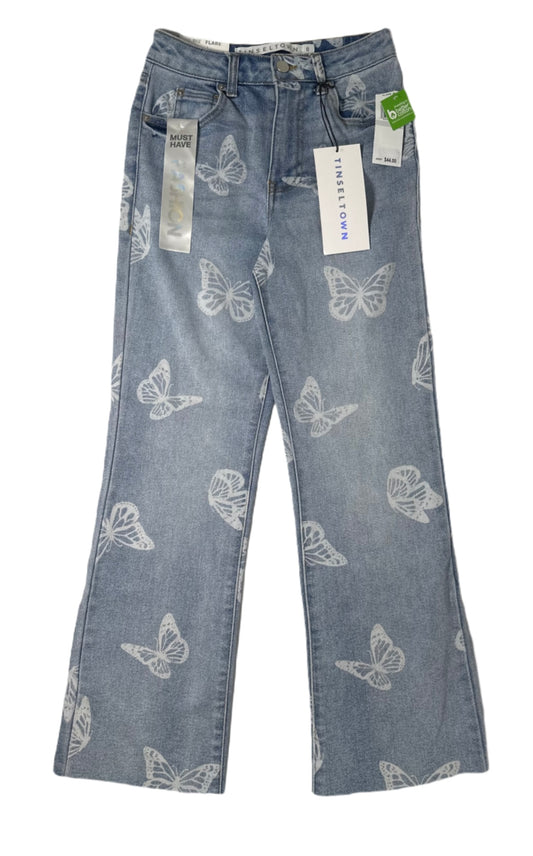 TINSELTOWN High-Rise Cropped Flare Leg Jeans