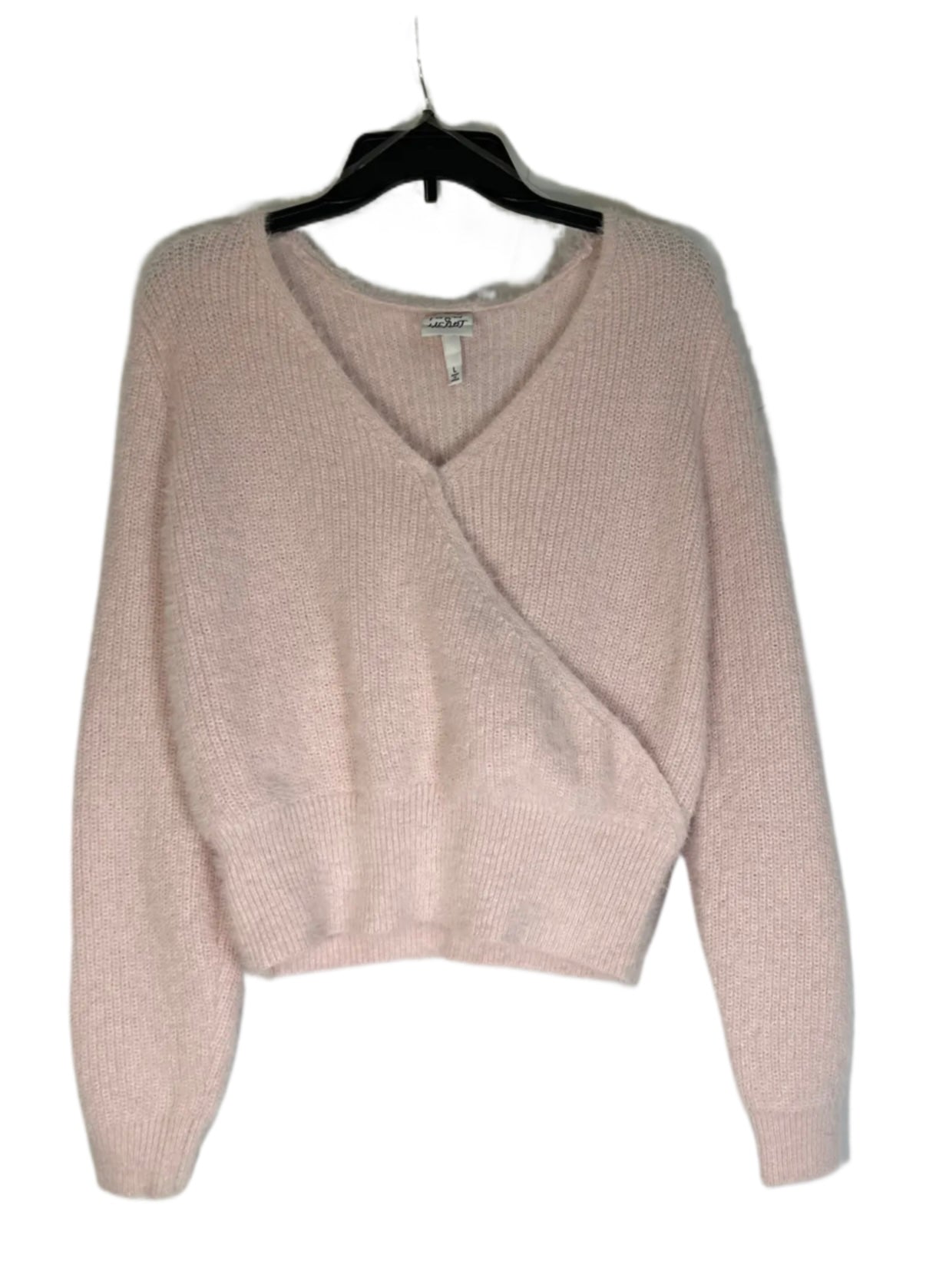 DEREK HEART Surplice-neck Long Sleeve Sweater