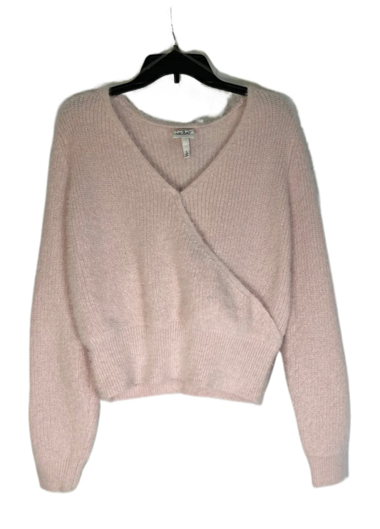 DEREK HEART Surplice-neck Long Sleeve Sweater