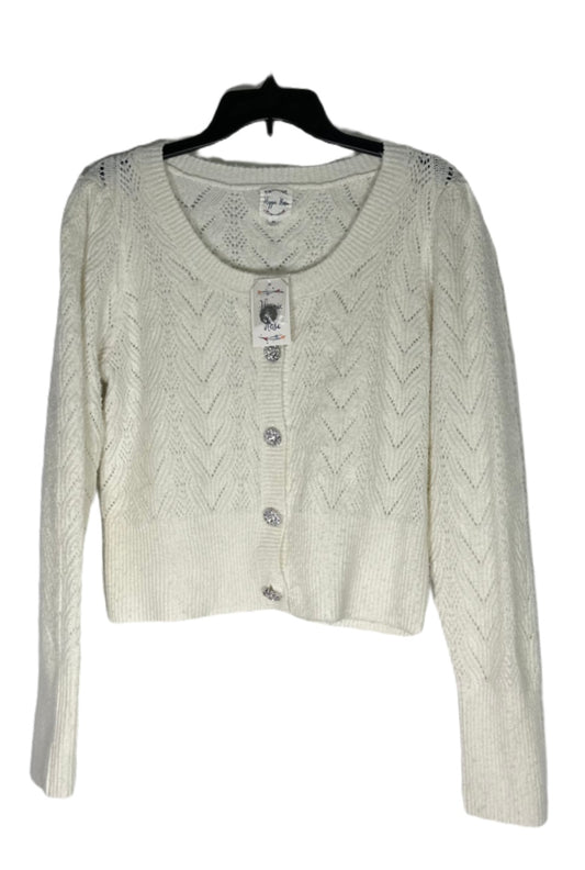 HIPPIE ROSE Pointelle Jewel Button Cardigan