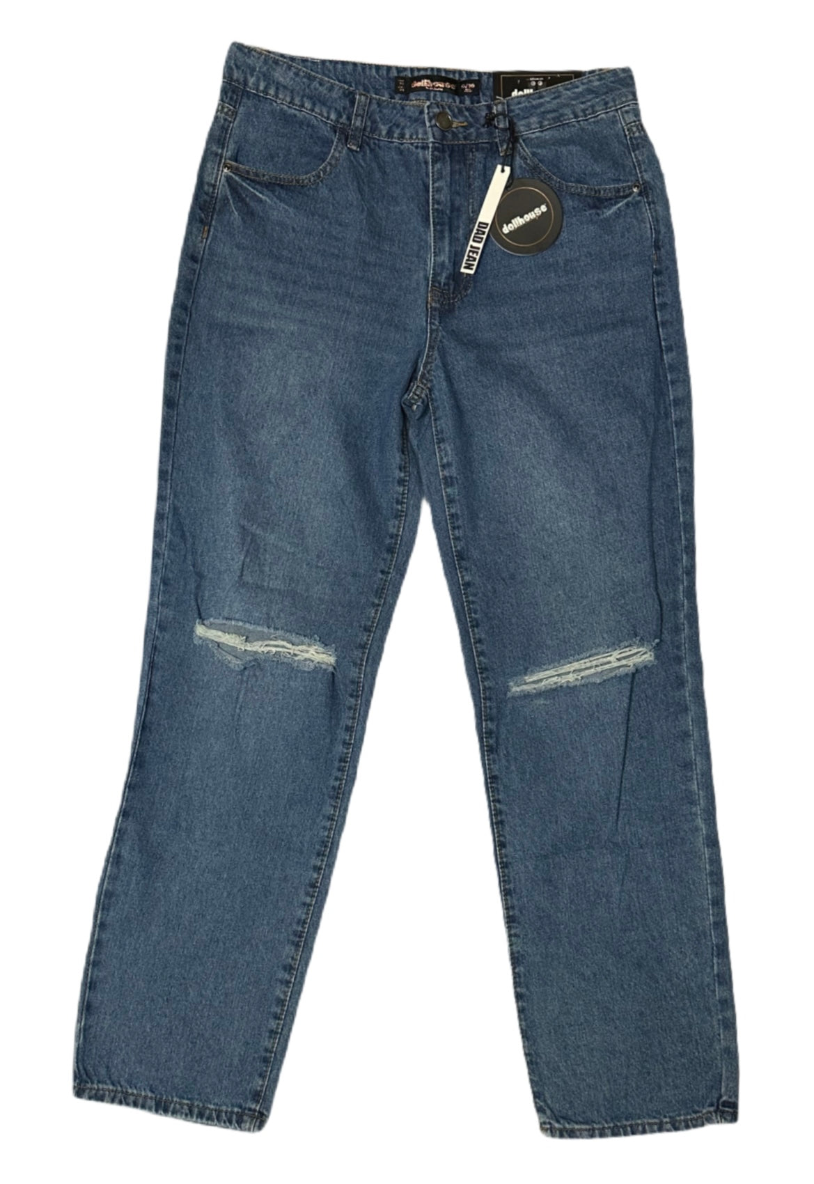 DOLLHOUSE Ripped Knee High-Rise Dad Jeans
