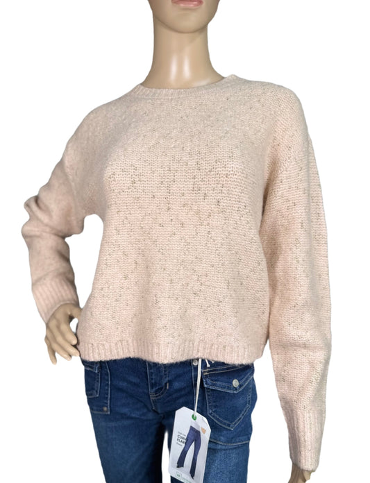 Calvin Klein Women's Long Sleeve Crewneck Metallic Sweater