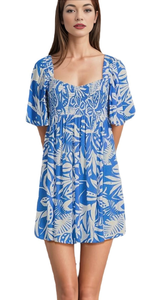 ROXY Golden Dawn Short Sleeve Printed Mini Dress