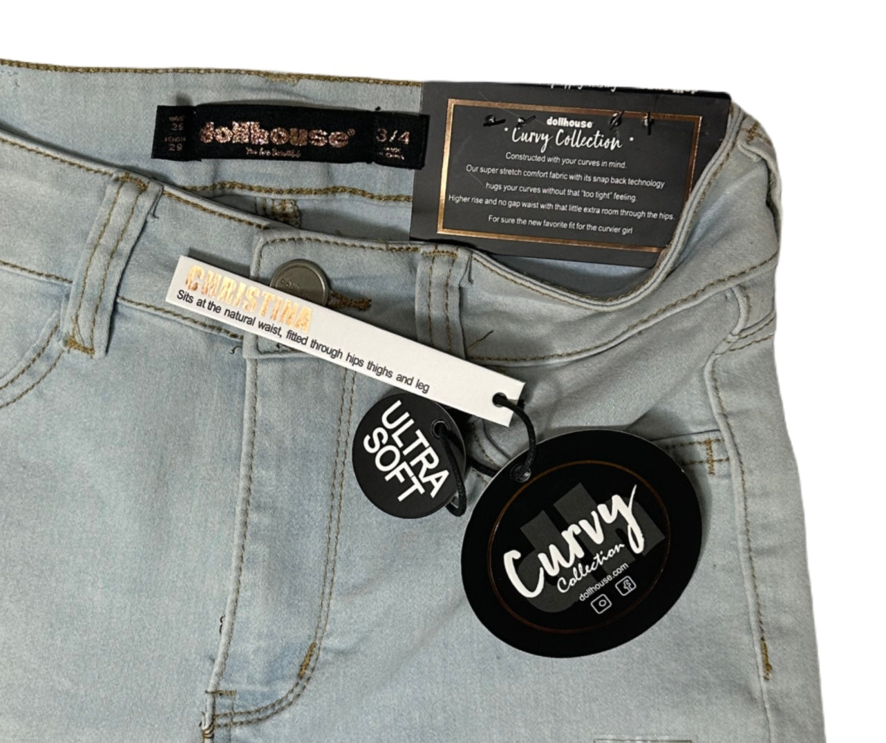 DOLLHOUSE Curvy Faded Skinny Jeans